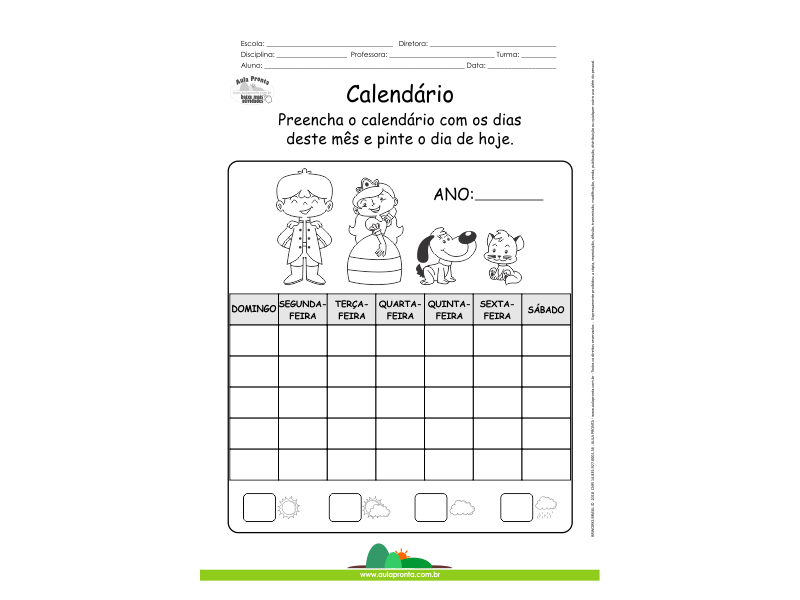 Atividade Calendário Data