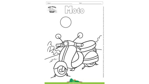Desenho para Colorir – Transporte Moto