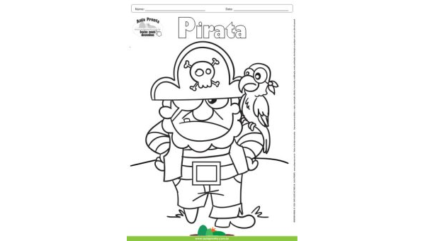 Desenho para Colorir – Fantasia - Pirata
