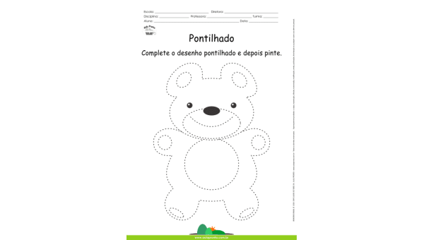 Desenho para Colorir – Pontilhado – Ursinho
