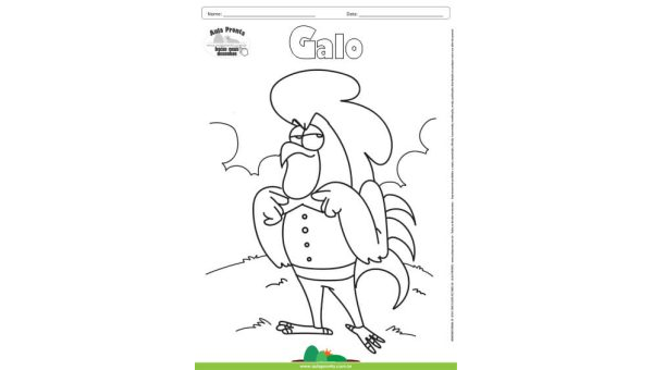 Desenho para Colorir – Animais - Galo