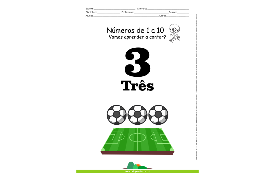 Números de 1 a 10 - folha 3