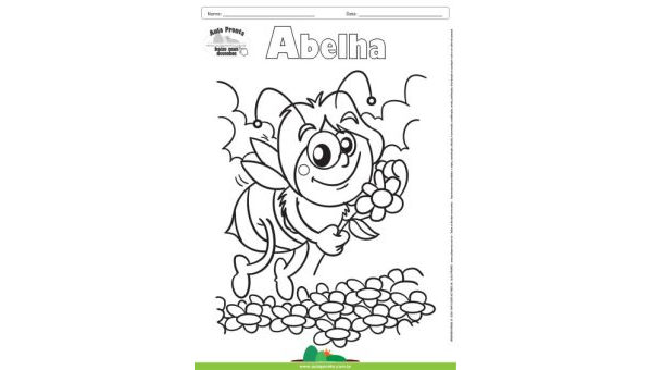 Desenho para Colorir – Animais - Abelha