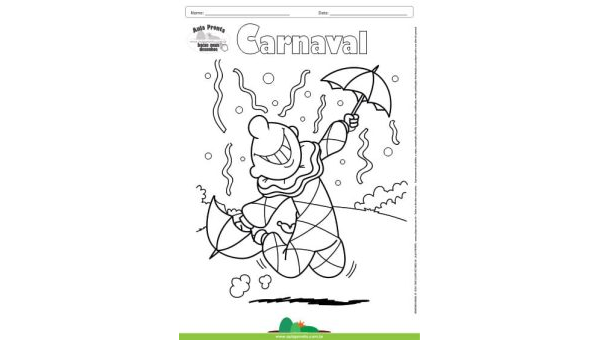 Desenho para Colorir – Feriado - Carnaval - Frevo