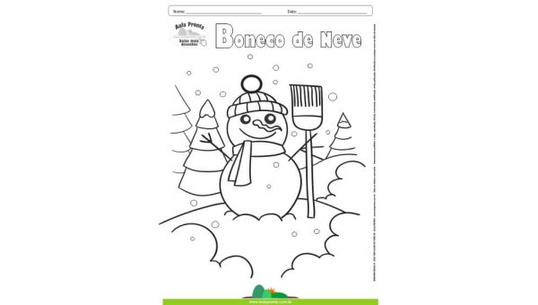 Desenhos para Colorir – Boneco de Neve