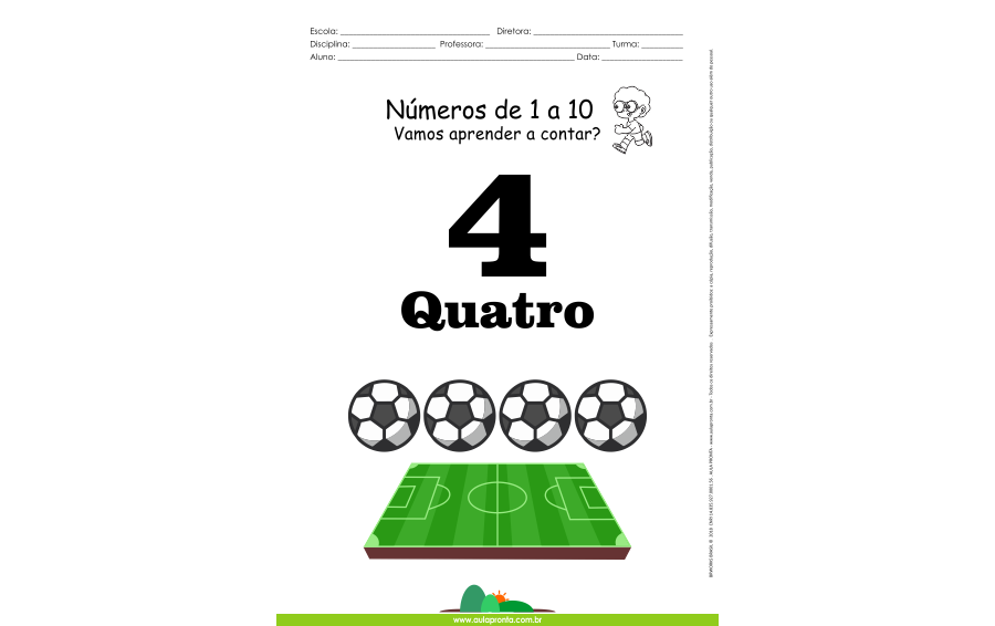 Números de 1 a 10 - folha 4