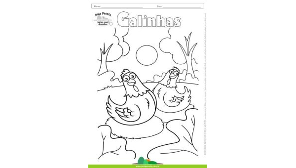 Desenhos para Colorir - Galinhas