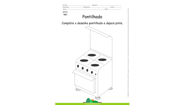 Desenho para Colorir – Pontilhado – Fogão