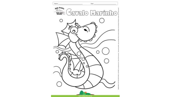 Desenho para Colorir – Animais - Cavalo Marinho