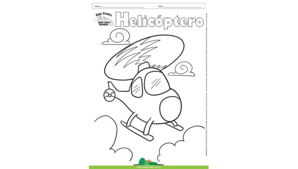 Desenho para Colorir – Transporte Helicóptero