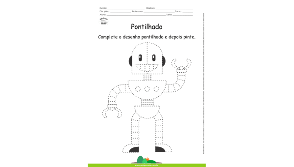 Desenho para Colorir – Pontilhado – Robô