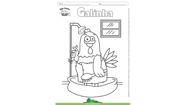 Desenho para Colorir – Animais - Galinha