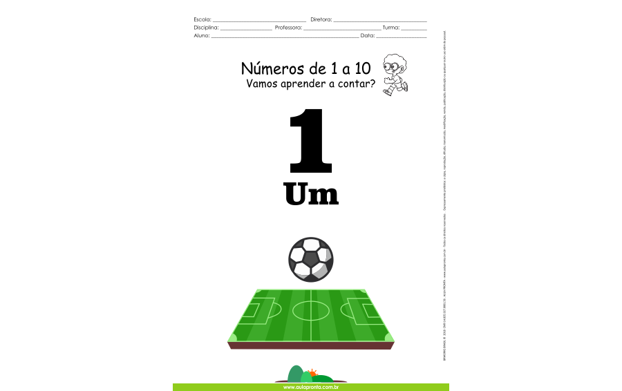 Números de 1 a 10 - folha 1