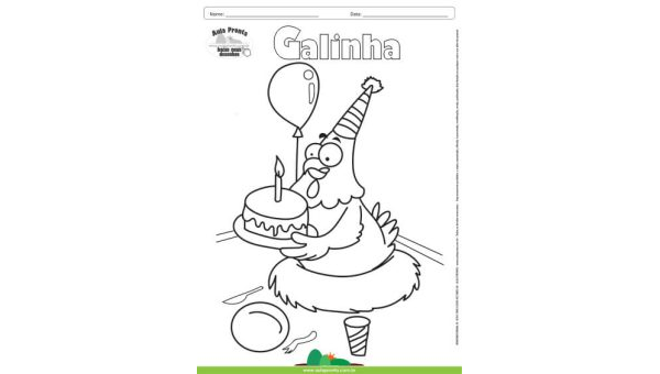 Desenho para Colorir – Animais - Galinha