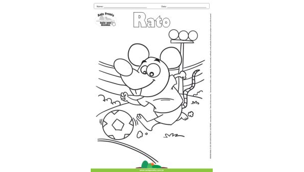 Desenho para Colorir – Animais - Rato