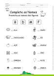 Complete os Nomes com as Letras – B, D, M e F