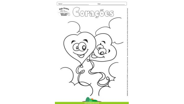 Desenhos para Colorir – Corações