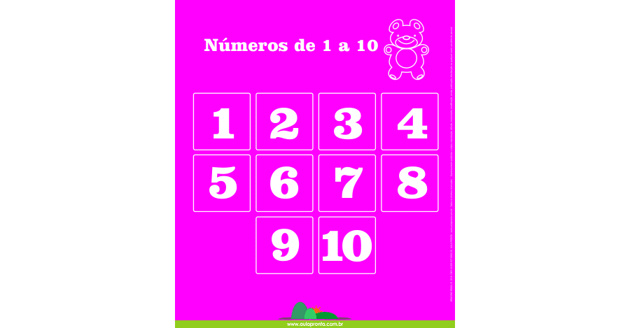 Números de 1 a 10 - Painel Didático