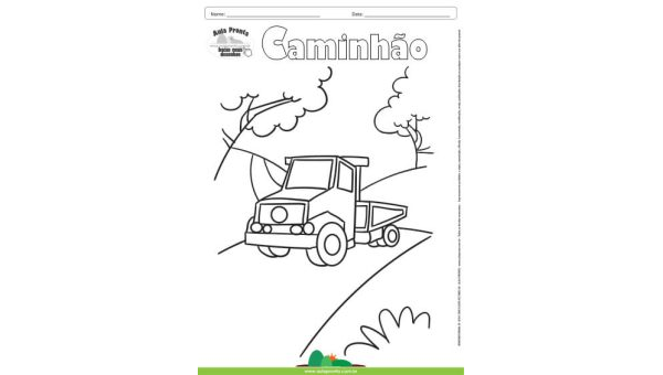 Desenho para Colorir – Transporte Caminhão