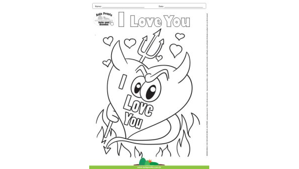 Desenho para Colorir – Fantasia - Amor - I Love You