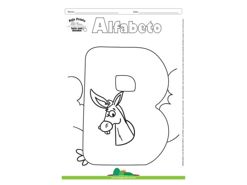 Desenho Para Colorir – Alfabeto - Letra B - Aula Pronta