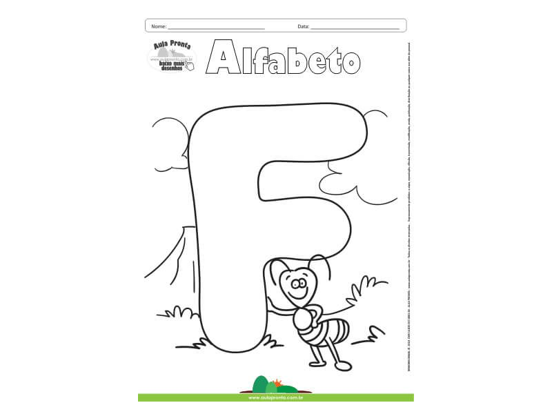 Desenho para Colorir – Alfabeto - Letra F