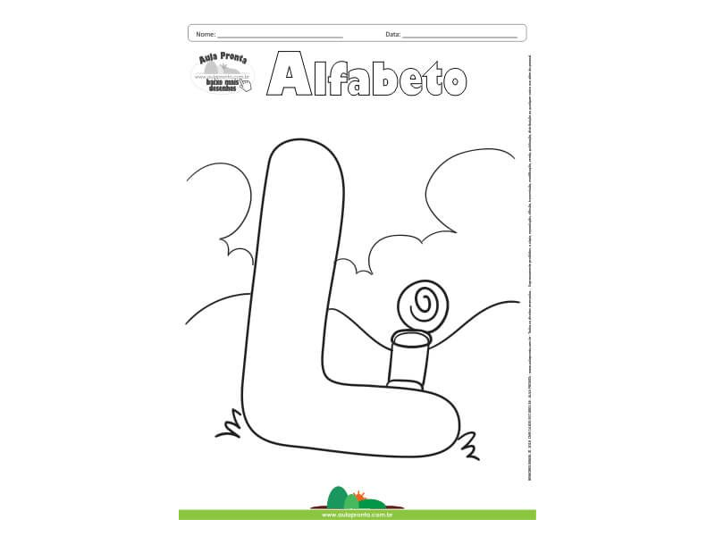 Desenho para Colorir – Alfabeto - Letra L