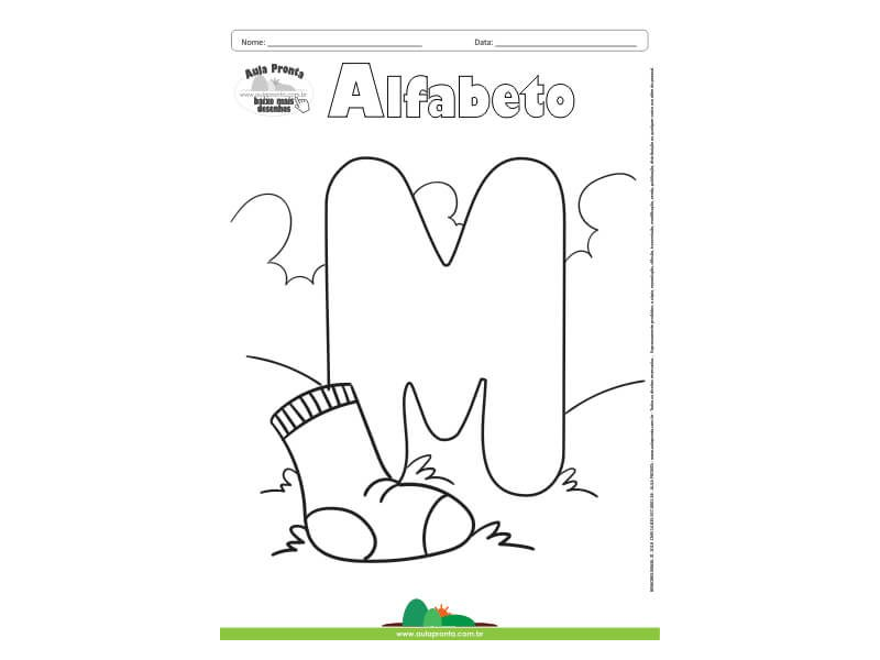 Desenho para Colorir – Alfabeto - Letra M