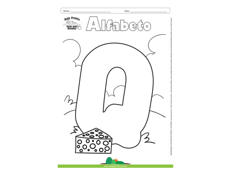 Desenho para Colorir – Alfabeto - Letra Q