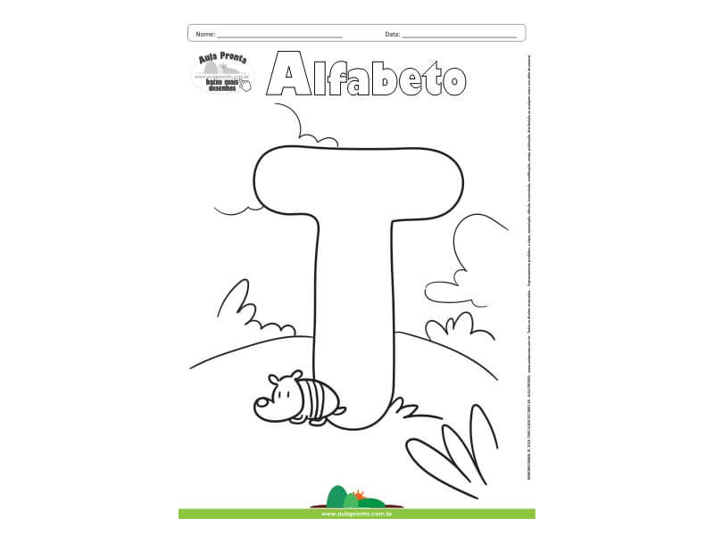 Desenho para Colorir – Alfabeto - Letra T