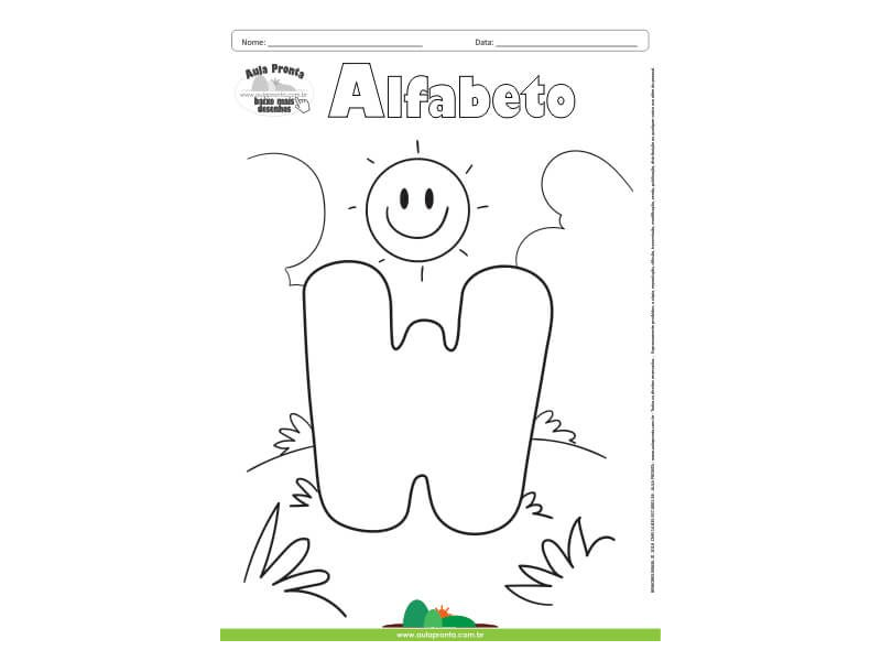 Desenho para Colorir – Alfabeto - Letra W