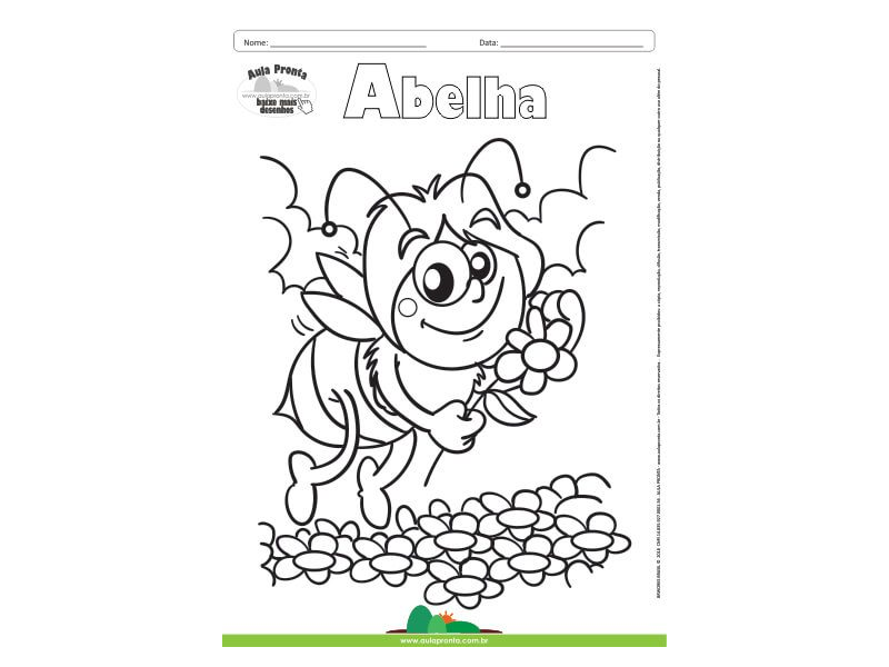 Desenho para Colorir – Animais - Abelha