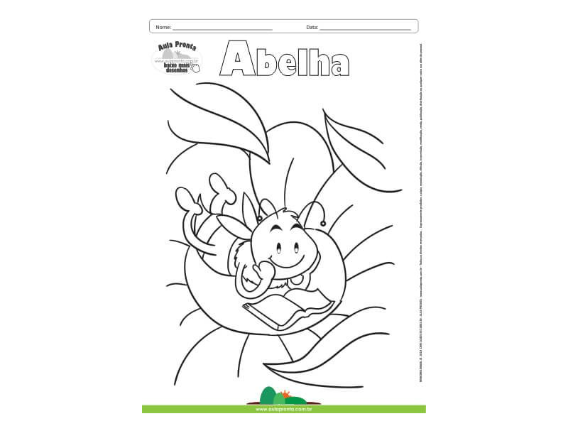 Desenho para Colorir – Animais - Abelha