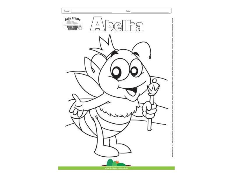 Desenho para Colorir – Animais - Abelha