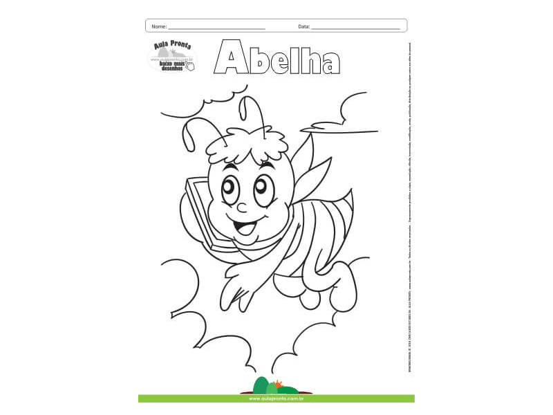 Desenho para Colorir – Animais - Abelha