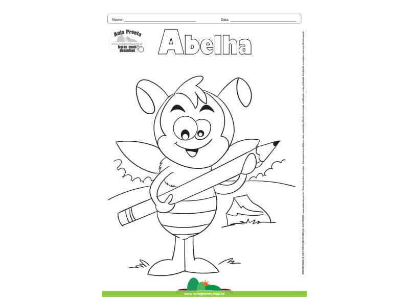 Desenho para Colorir – Animais - Abelha