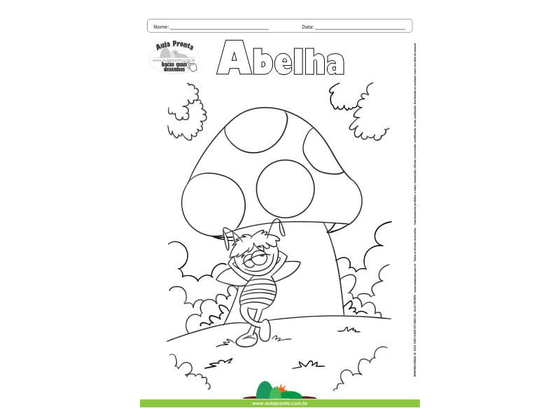 Desenho para Colorir – Animais - Abelha