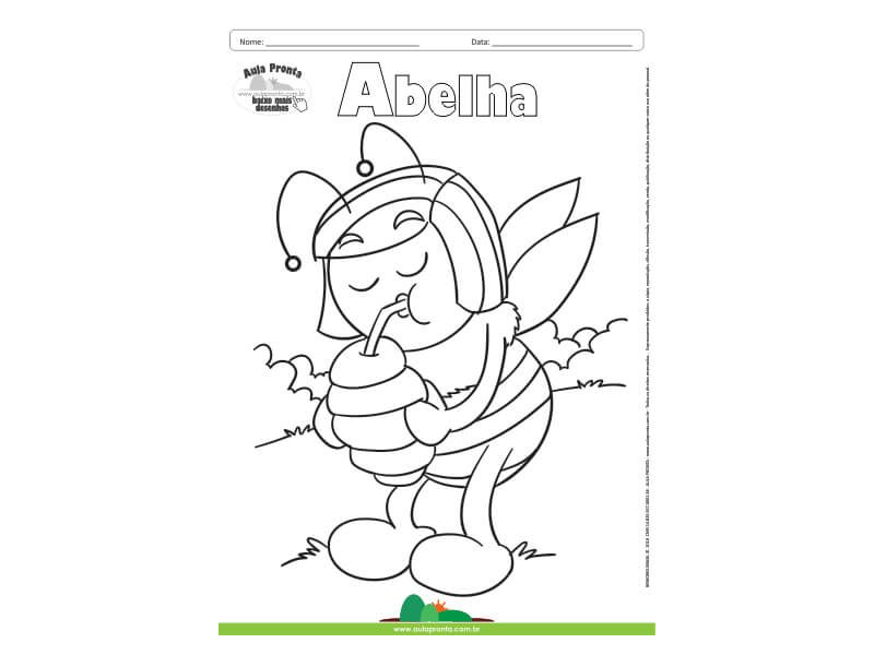 Desenho para Colorir – Animais - Abelha