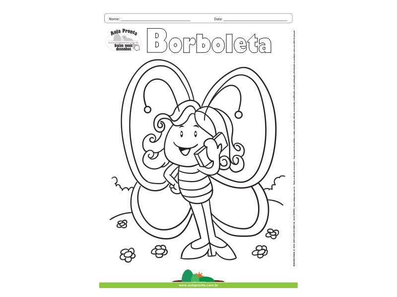 Desenho para Colorir – Animais - Borboleta