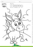 Desenho para Colorir – Animais - Burro