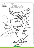 Desenho para Colorir – Animais - Burro