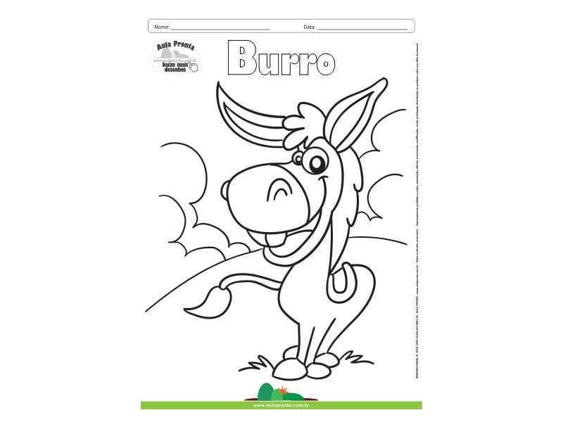 Desenho para Colorir – Animais - Burro