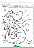 Desenho para Colorir – Animais - Cavalo Marinho