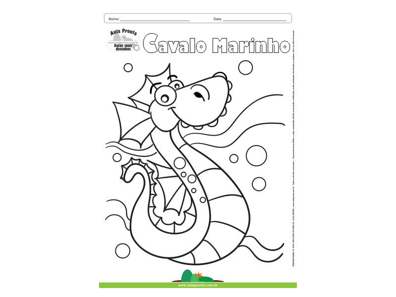 Desenhos para colorir de desenho de um lindo cavalo marinho para