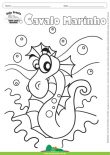 Desenho para Colorir – Animais - Cavalo Marinho