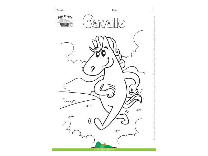 Desenho para Colorir – Animais - Cavalo