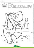 Desenho para Colorir – Animais - Dinossauro