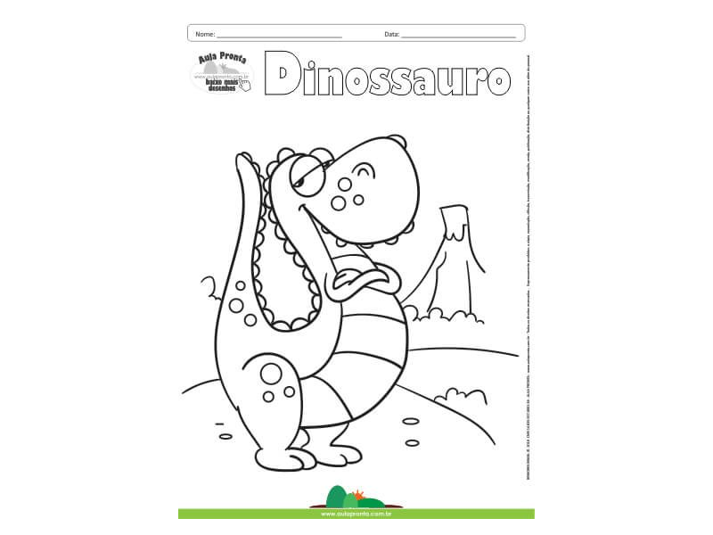 Desenho para Colorir – Animais - Dinossauro - Aula Pronta