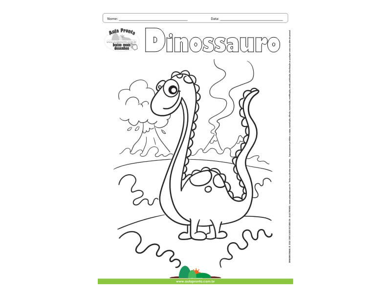 Desenho para Colorir – Animais - Dinossauro - Aula Pronta