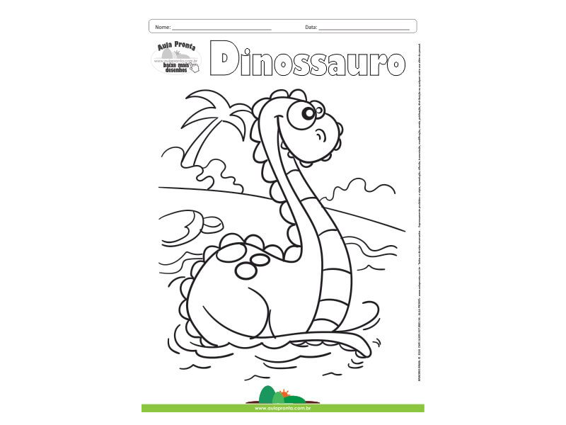 Desenho para Colorir – Animais - Dinossauro - Aula Pronta